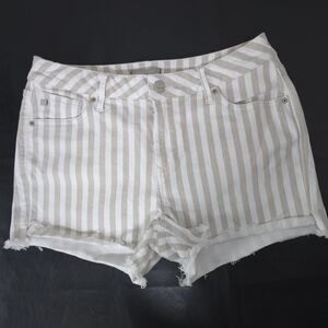 Dear John Striped Beige/ White Cotton Blend Short Size 29